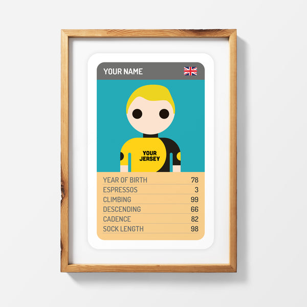CUSTOMISED TRUMP CARD PRINT Pro Cycling Trumps