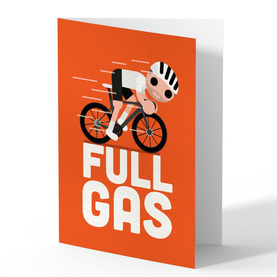 Full Gas Cycling Greetings Card