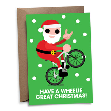 Santa Wheelie Christmas Card