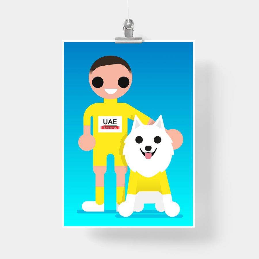 Adam Yates with his dog TDF 2023 print