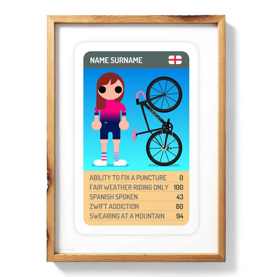 CUSTOMISED TRUMP CARD PRINT WITH FULL KIT + BIKE