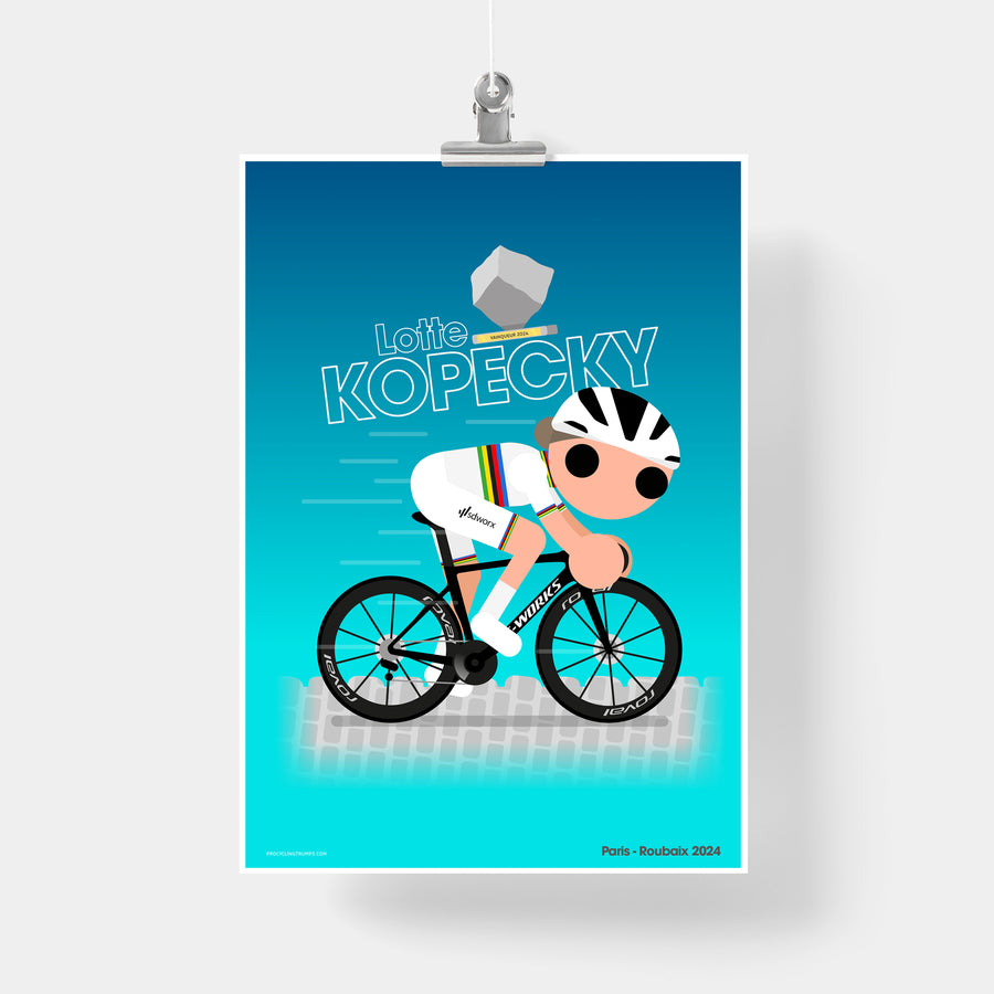 Lotte Kopecky Roubaix 2024 print
