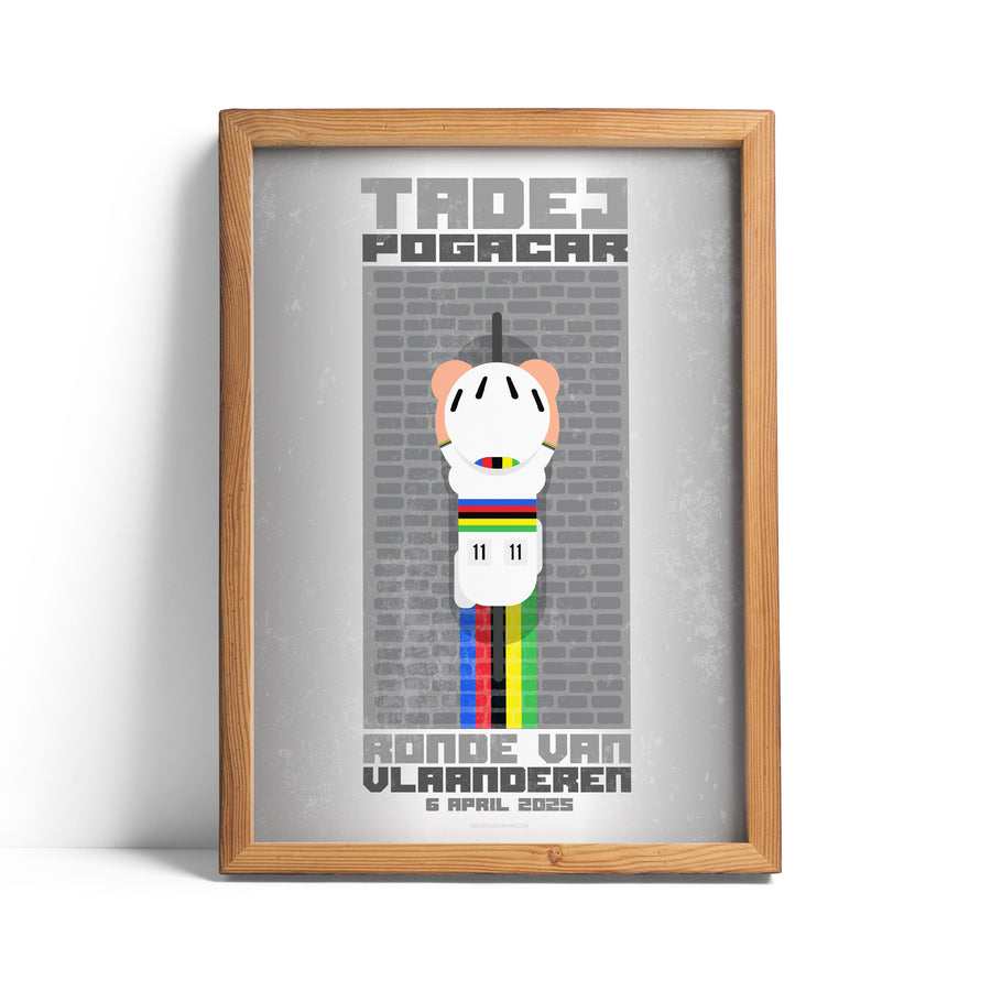 Tadej Pogacar - Flanders 2025 from above print