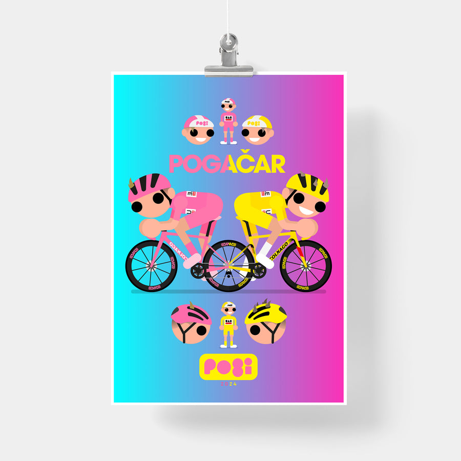 Pogacar - Giro Tour Double 2024 print