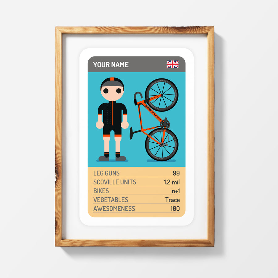 CUSTOMISED TRUMP CARD PRINT WITH FULL KIT + BIKE