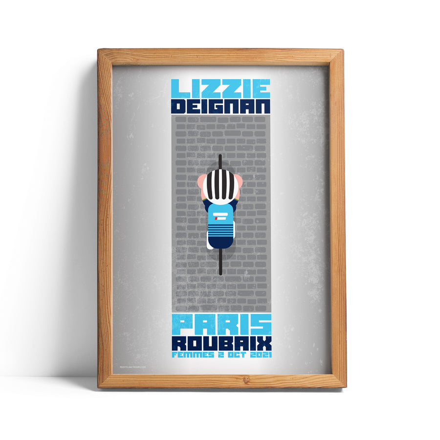 Lizzie Deignan Roubaix print (From above)