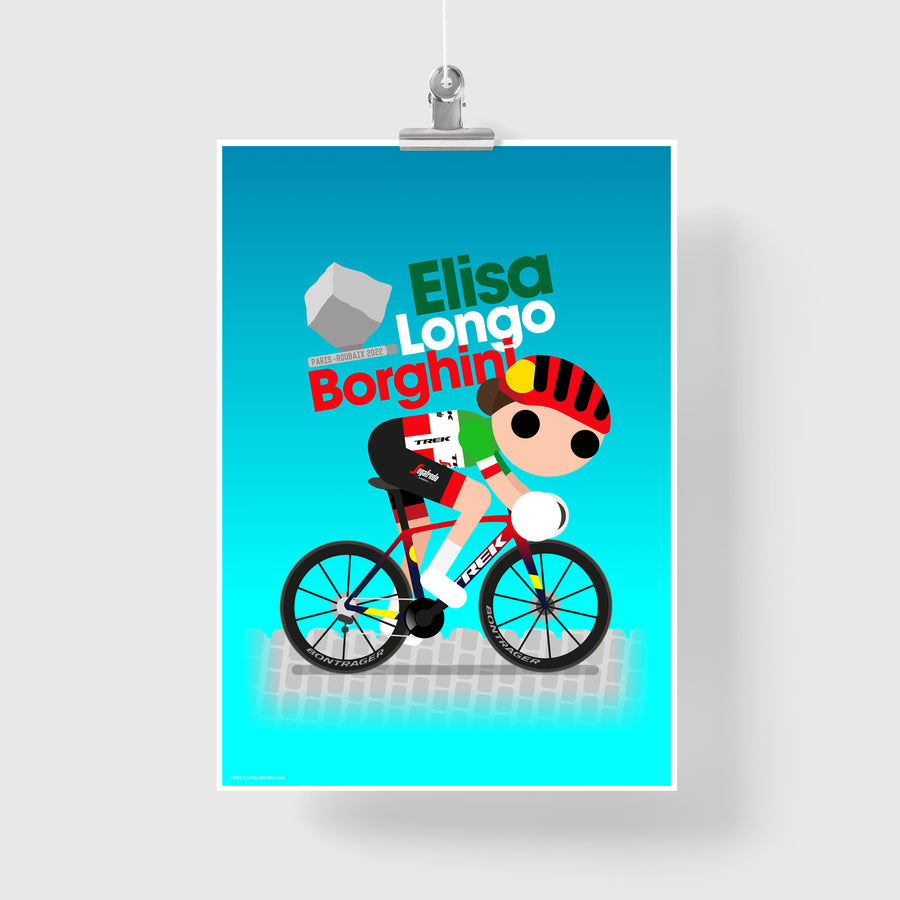 Elisa Longo Borghini Roubaix 2022 print