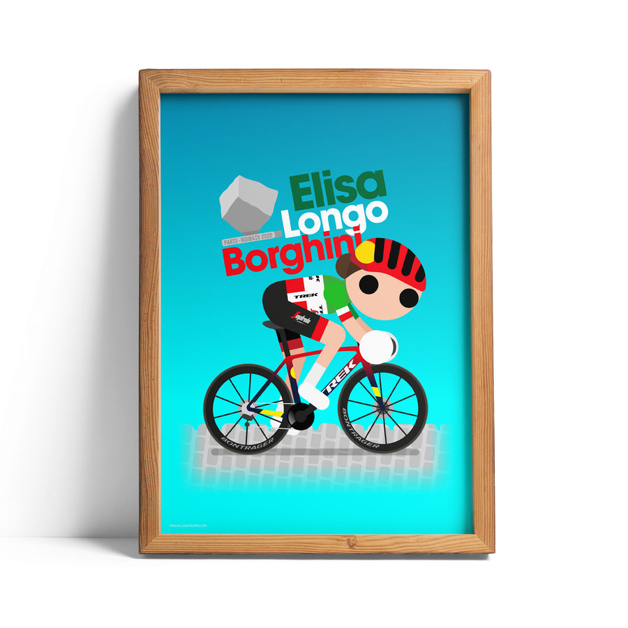 Elisa Longo Borghini Roubaix 2022 print