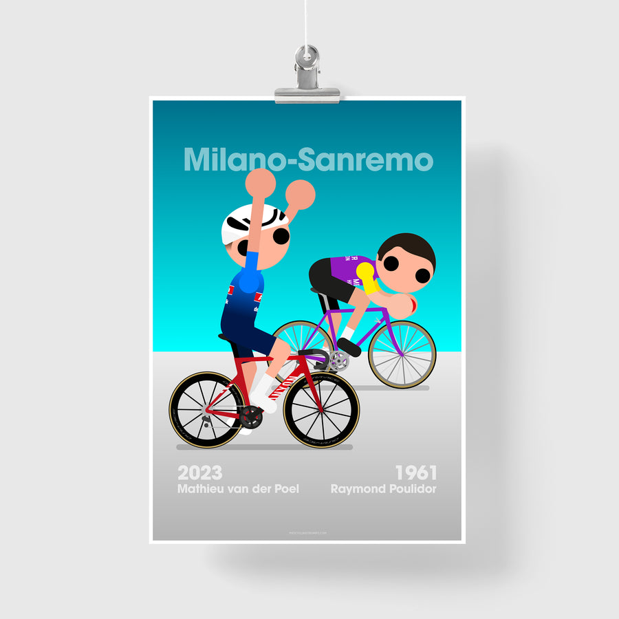 Mathieu van der Poel / Raymond Poulidor Milano-Sanremo print