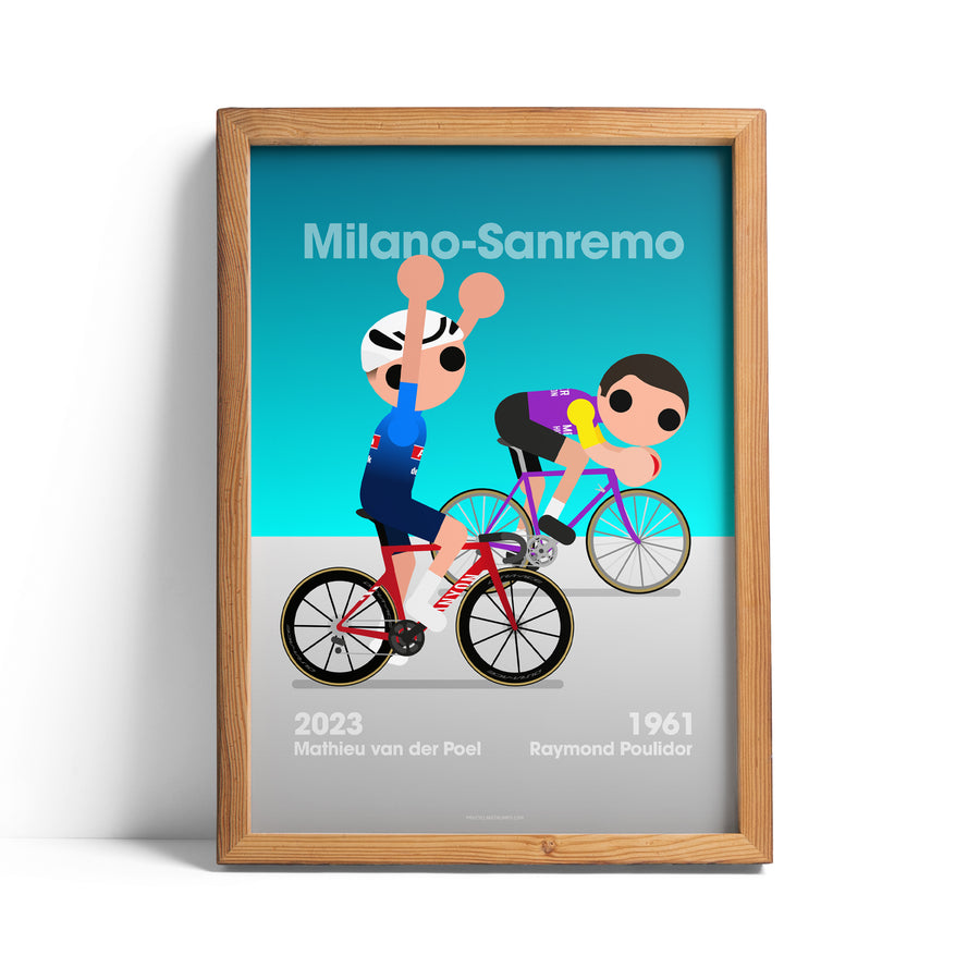 Mathieu van der Poel / Raymond Poulidor Milano-Sanremo print