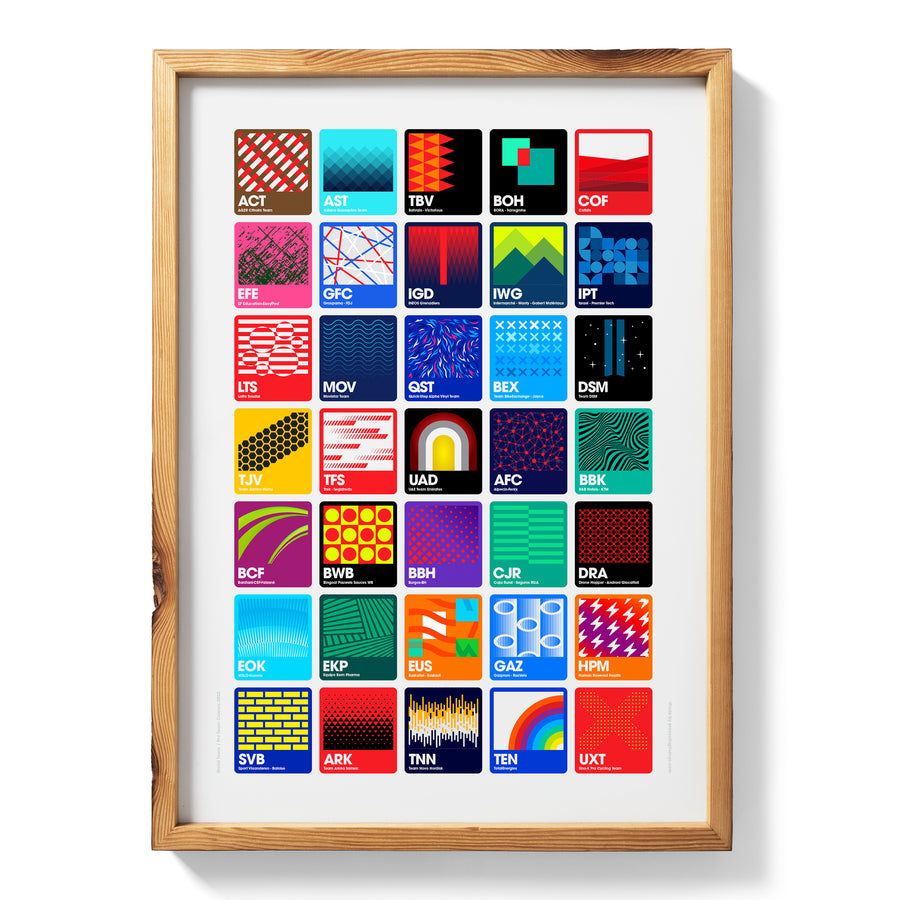 2022 World Team / Pro Team Colours Abstract A2 print