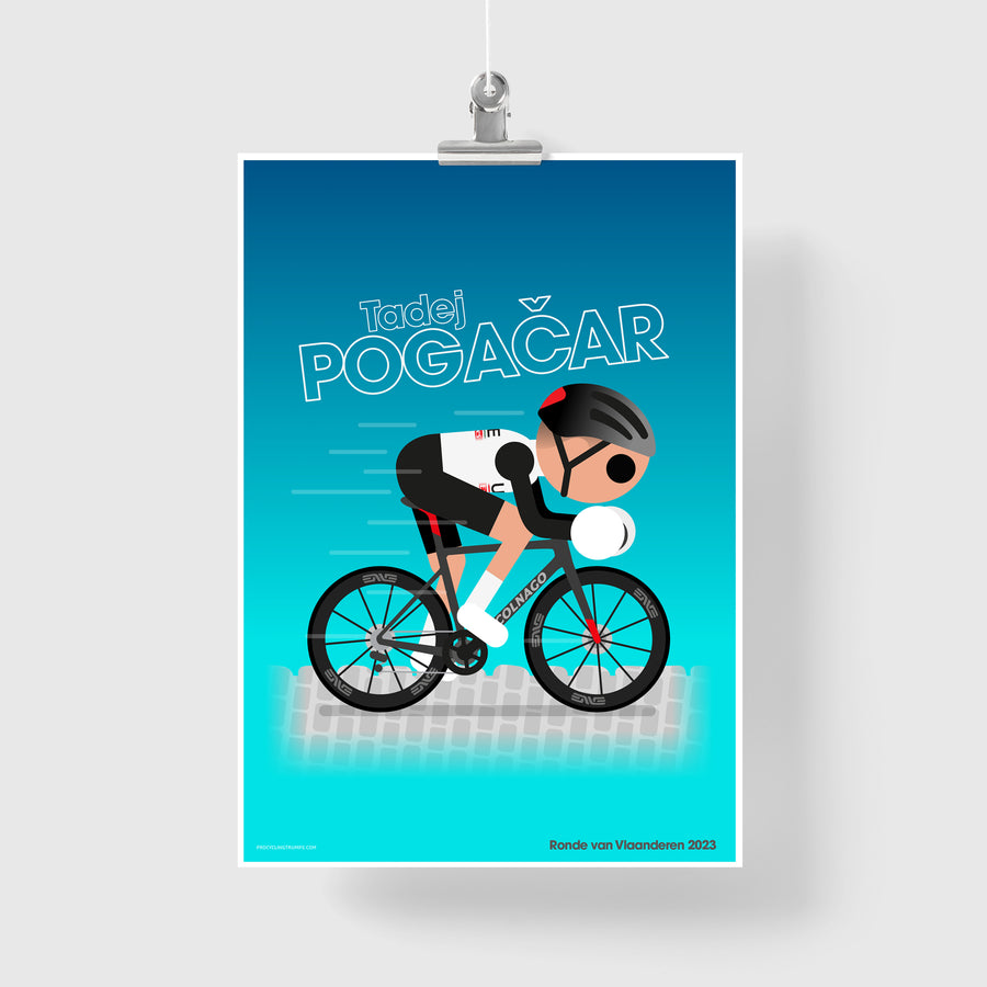 Tadej Pogacar Flanders 2023 print