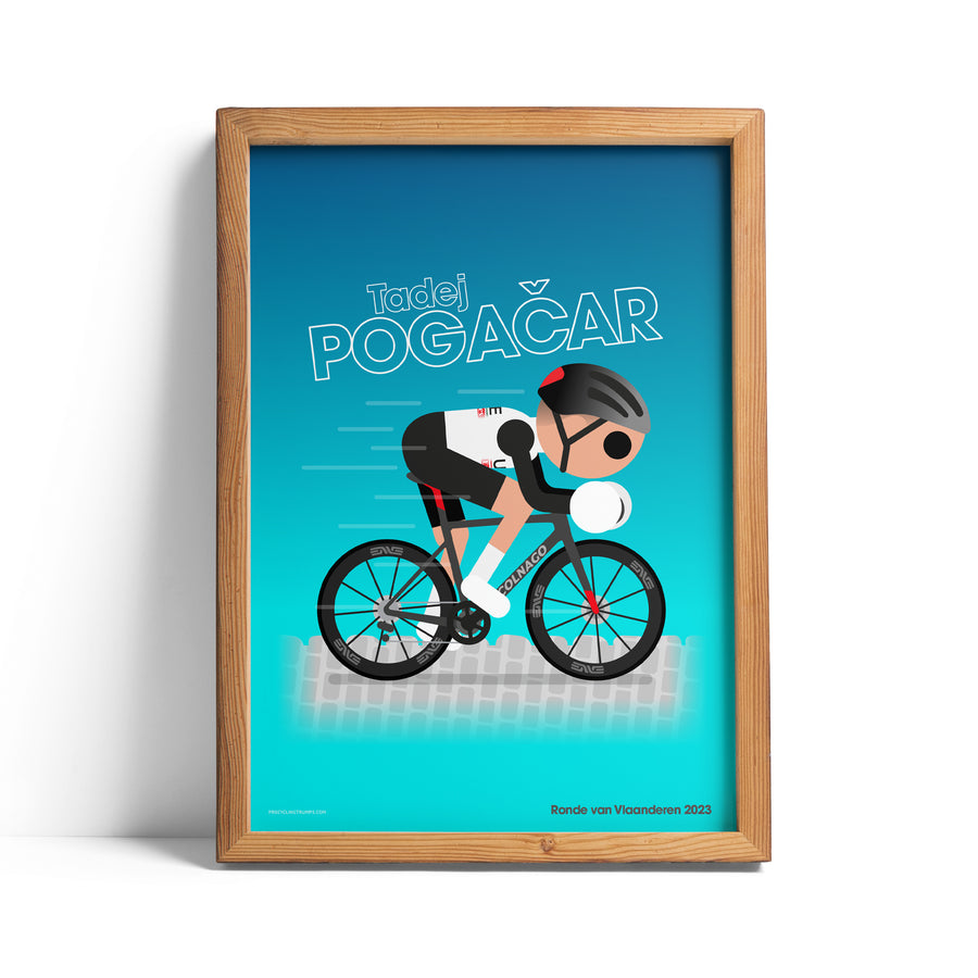 Tadej Pogacar Flanders 2023 print