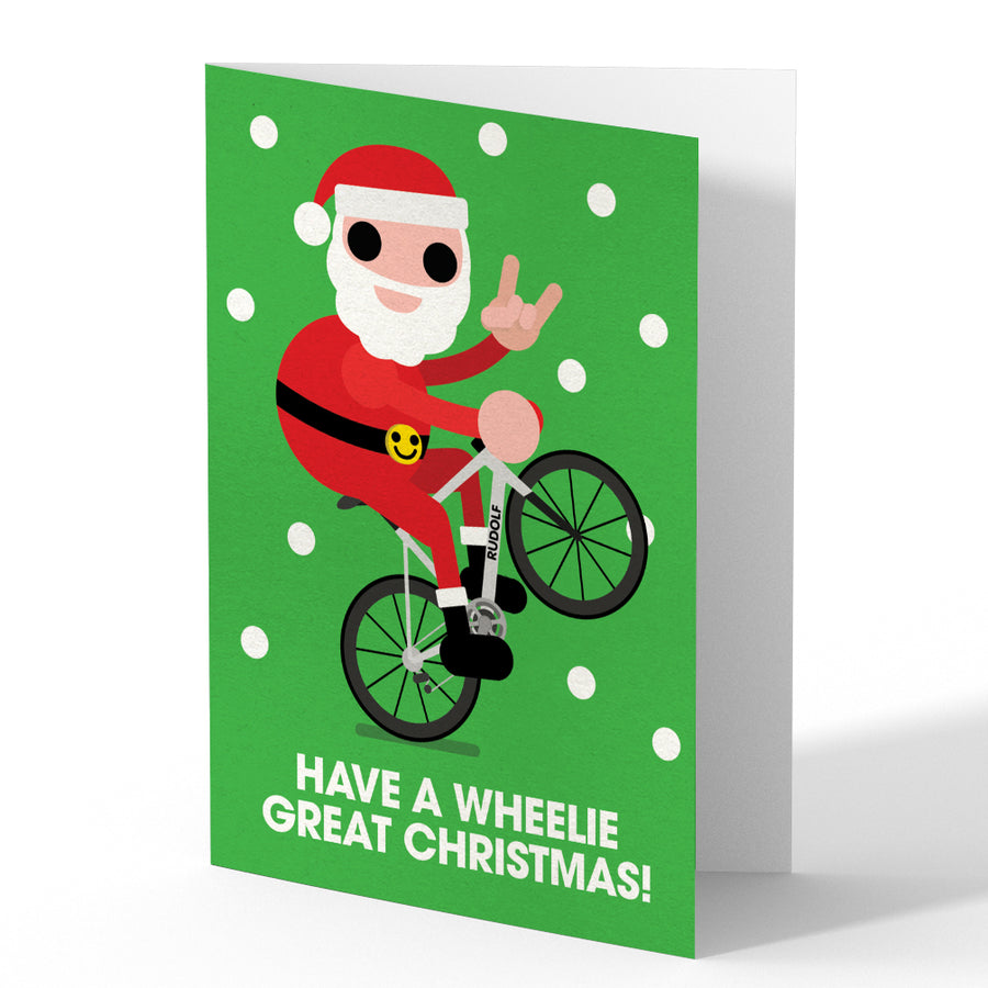 Santa Wheelie Christmas Card