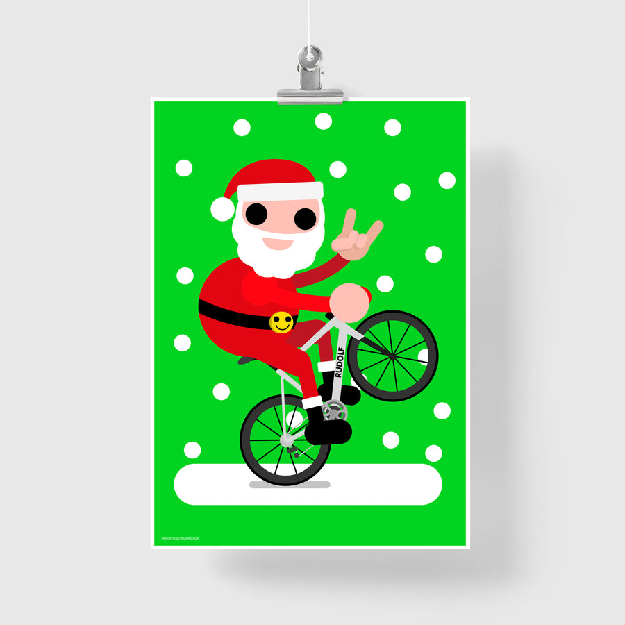 Santa Wheelie print