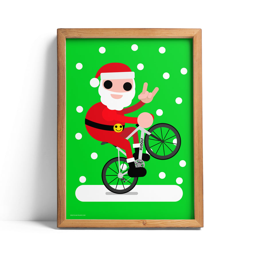 Santa Wheelie print