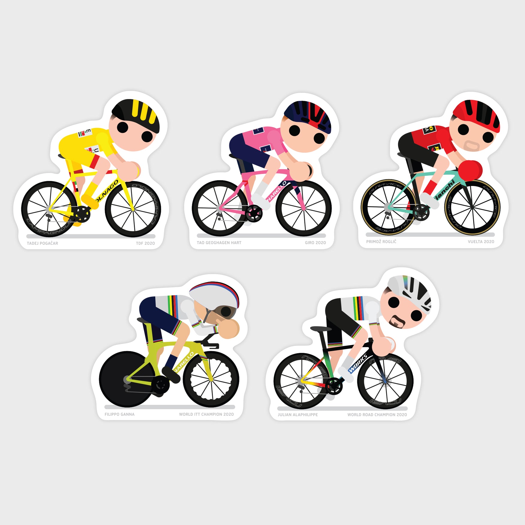 Sticker Pack Jersey Winners 2020 – Pro Cycling Trumps