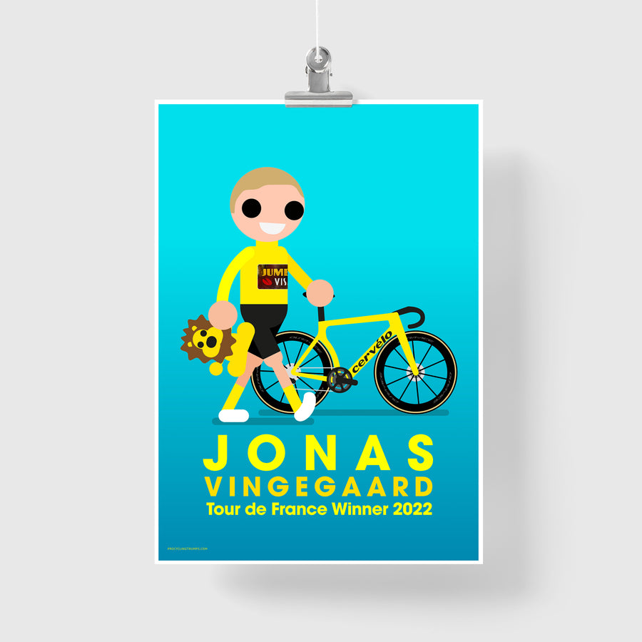 Jonas Vingegaard Yellow Walk 2022 print