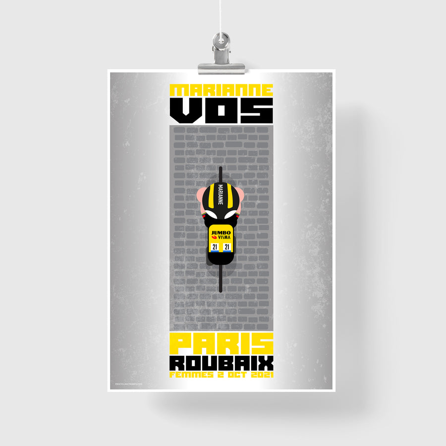 Marianne Vos Roubaix print (From above)