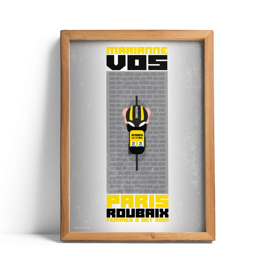 Marianne Vos Roubaix print (From above)