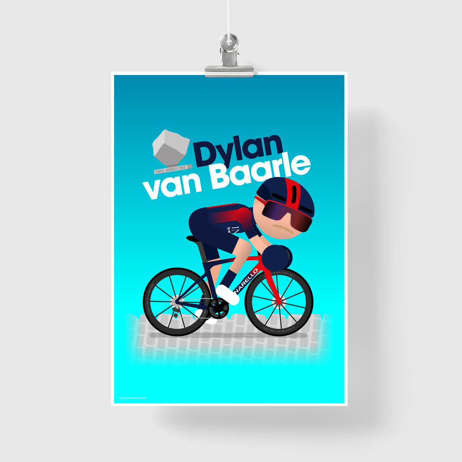 Dylan van Baarle Roubaix 2022 print