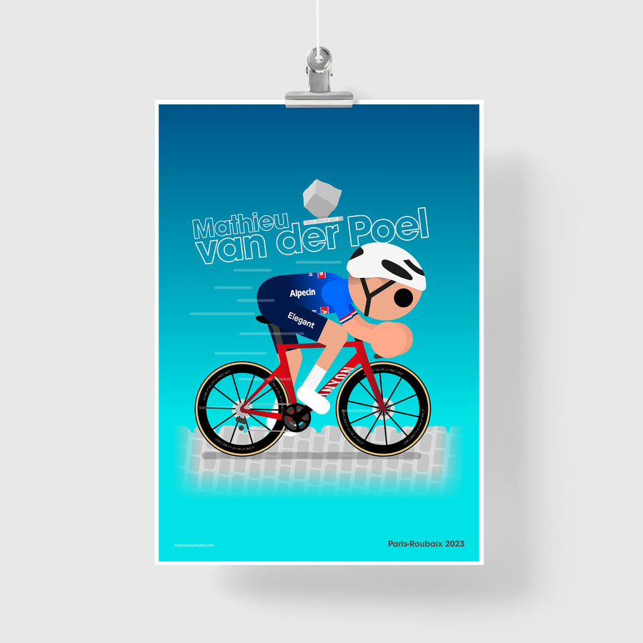 Mathieu van der Poel Paris-Roubaix 2023 print