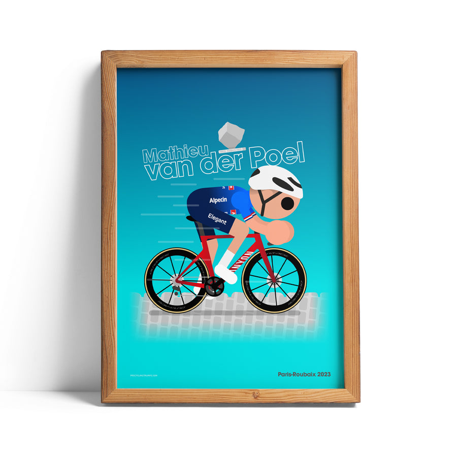 Mathieu van der Poel Paris-Roubaix 2023 print